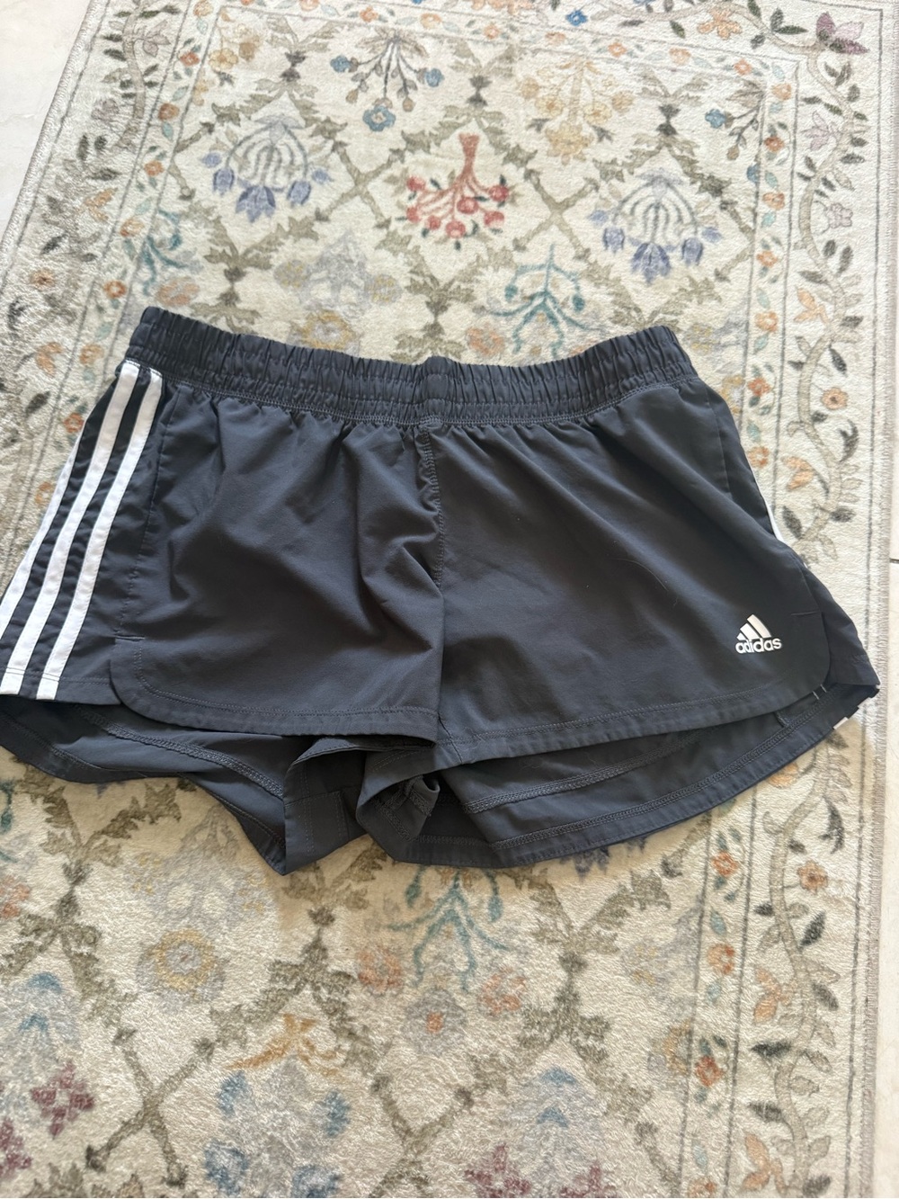 adidas Black Athletic Shorts with White 3-Stripes